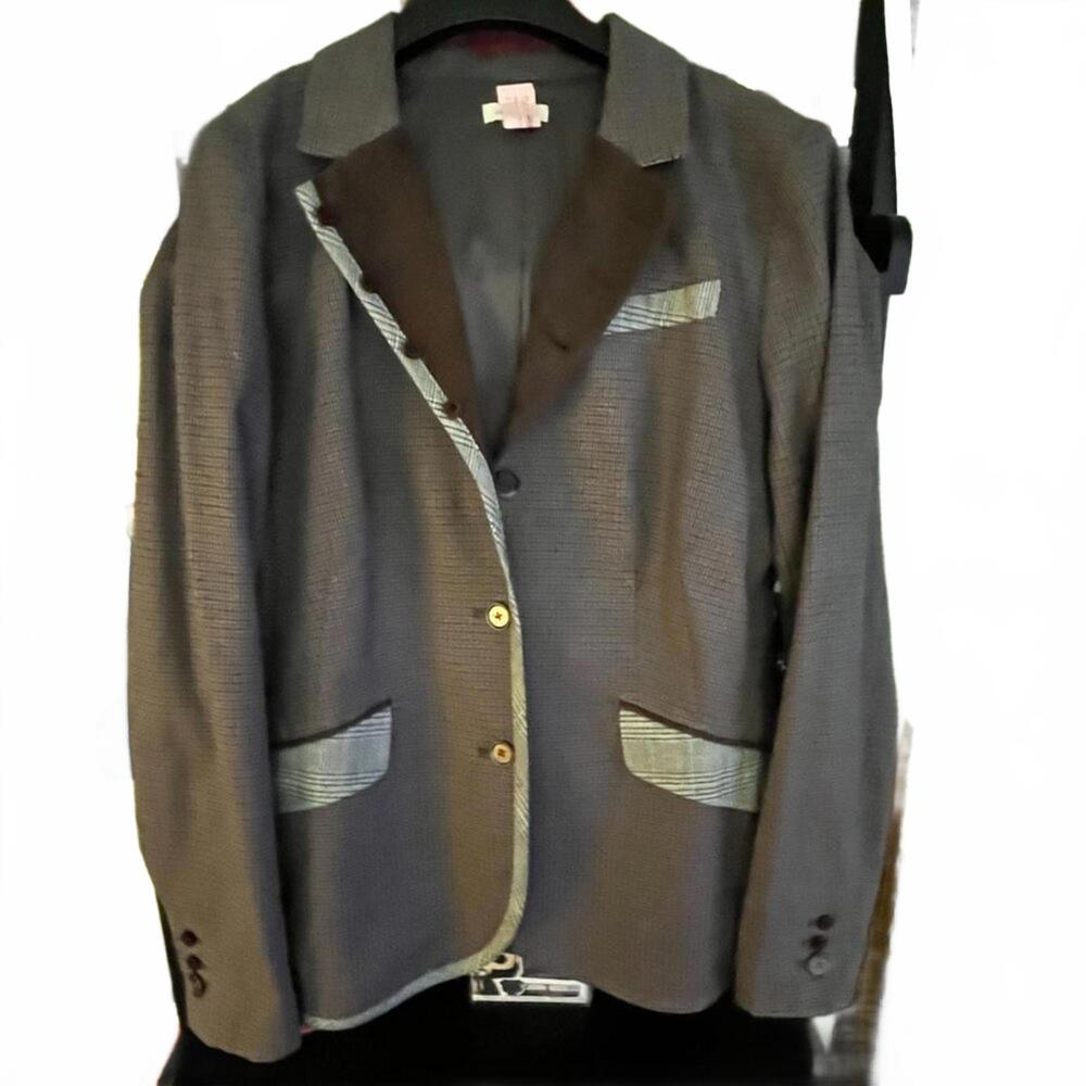 Sundance Equestrian Style Houndstooth Plaid Blazer